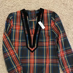 J. Crew plaid tunic top XS